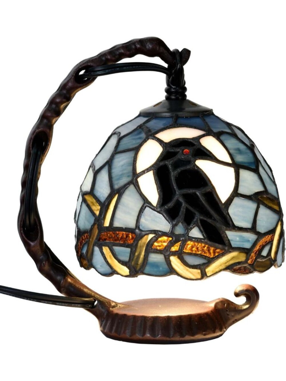 Stained Glass Mini Table Lamp - Tiffany Style, Elegant Home Decor, 7"x5.5"x8
